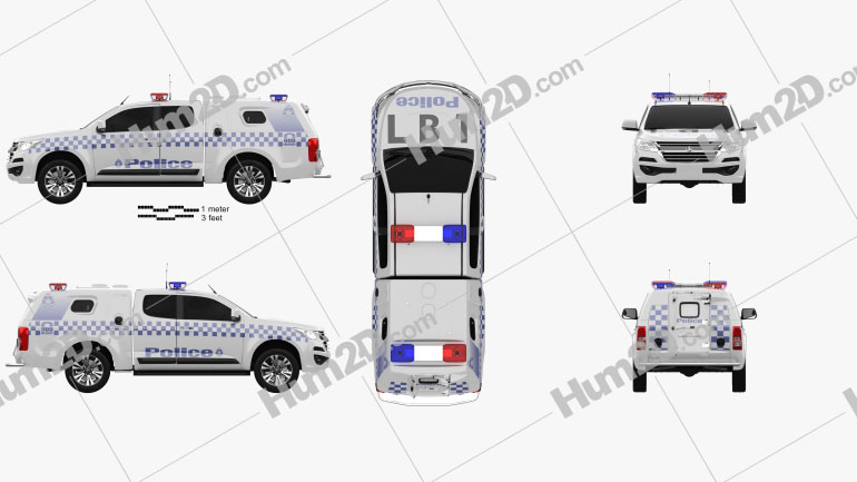 Holden Colorado Space Cab Divisional Van 2018 Clipart Image
