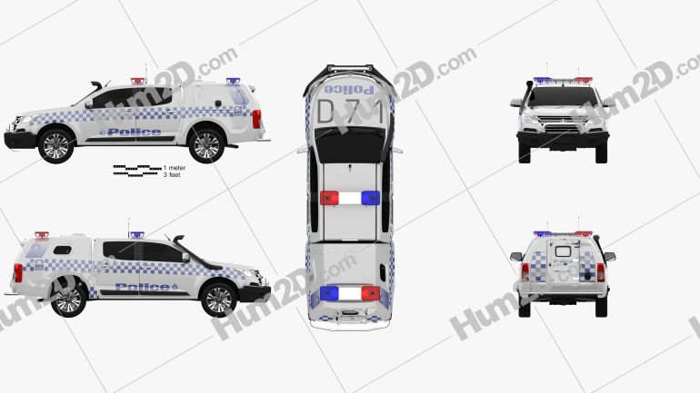 Holden Colorado Crew Cab Divisional Van 2016 Blueprint