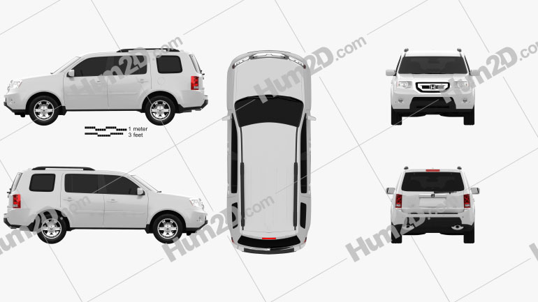 Honda Pilot 2010 Clipart and Blueprint  Download Vehicles Clip Art
