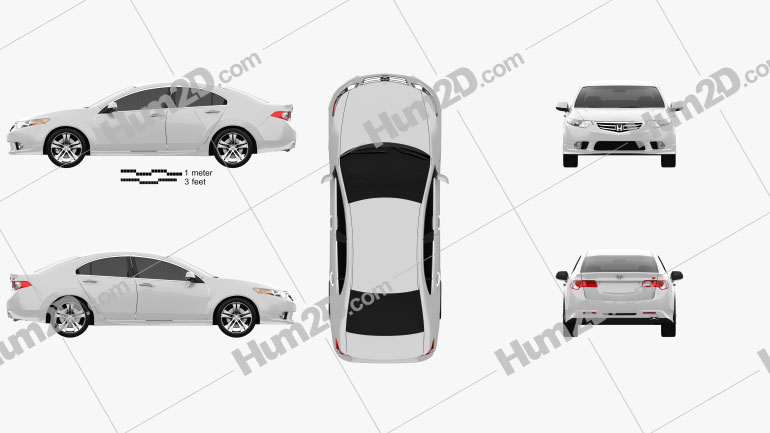 Honda Accord Sedan Type S 2011 Clipart Image