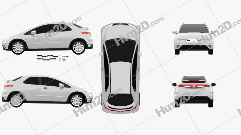 Honda Civic TypeR 2007 car clipart