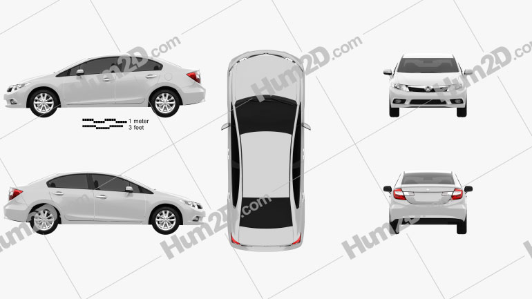 Honda Civic Sedan 2012 car clipart