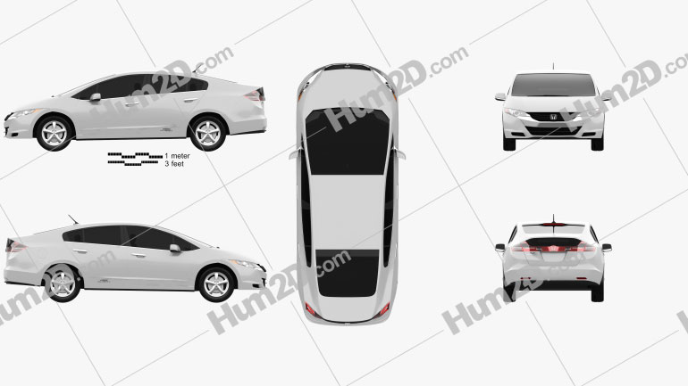 Honda FCX Clarity 2010 Clipart Image