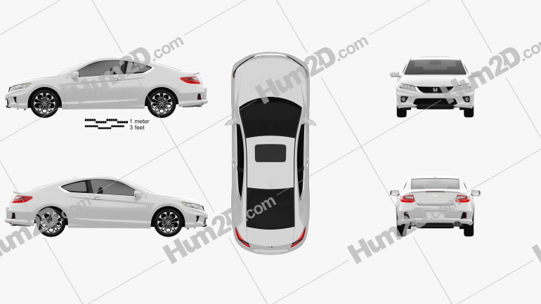 Honda Accord coupe 2013 car clipart