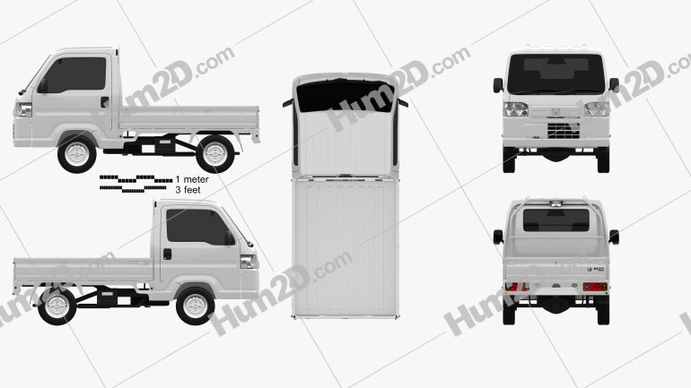 Honda Acty (Vamos) Truck 2012 Clipart Image