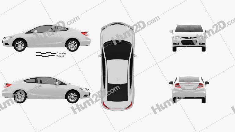 Honda Civic coupe 2013 car clipart