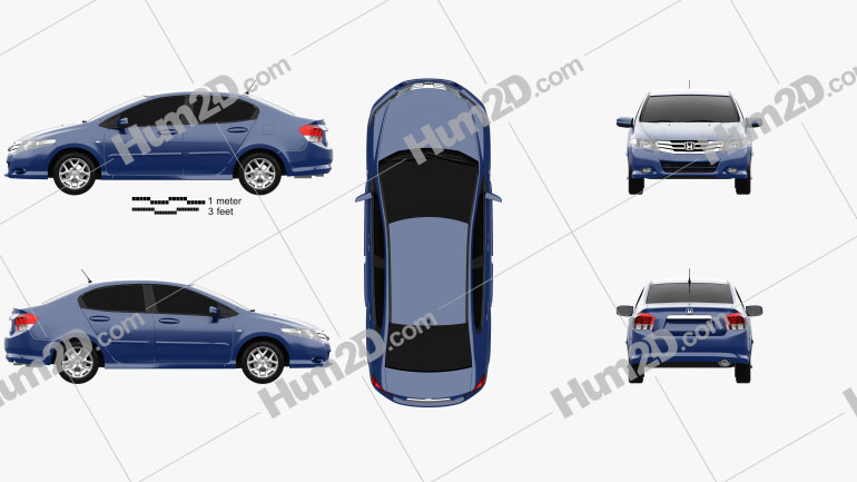 Honda City 2012 car clipart