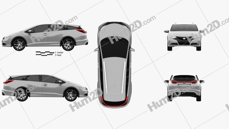 Honda Civic tourer 2013 Clipart Image