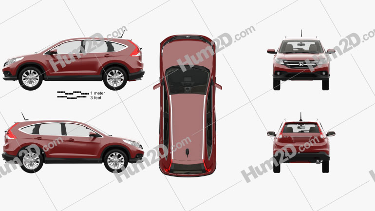 Honda CR-V EU with HQ interior 2012 car clipart