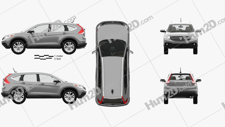 Honda CR-V US with HQ interior 2012 car clipart