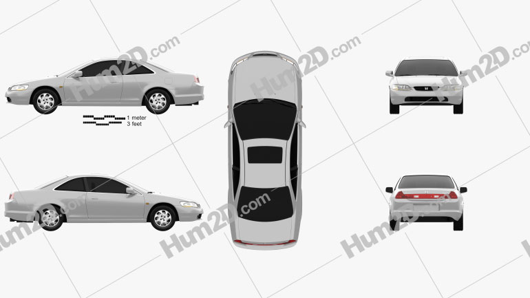 Honda Accord coupe 1998 car clipart