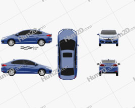 Honda City 2013 car clipart