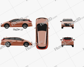 Honda Civic tourer 2014 clipart