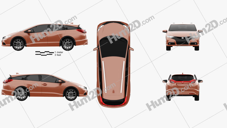 Honda Civic tourer 2014 clipart