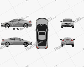 Honda Civic coupe Si 2014 car clipart