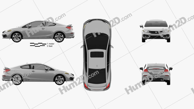 Honda Civic coupe Si 2014 Imagem Clipart