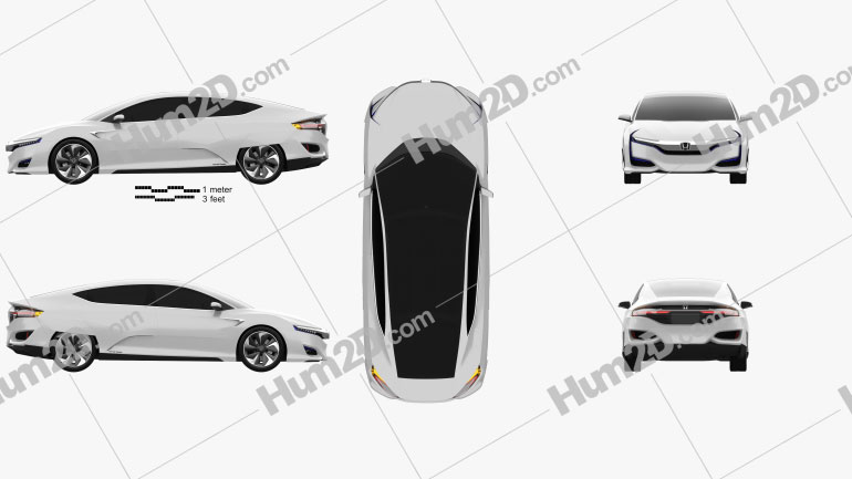 Honda FCV 2015 car clipart