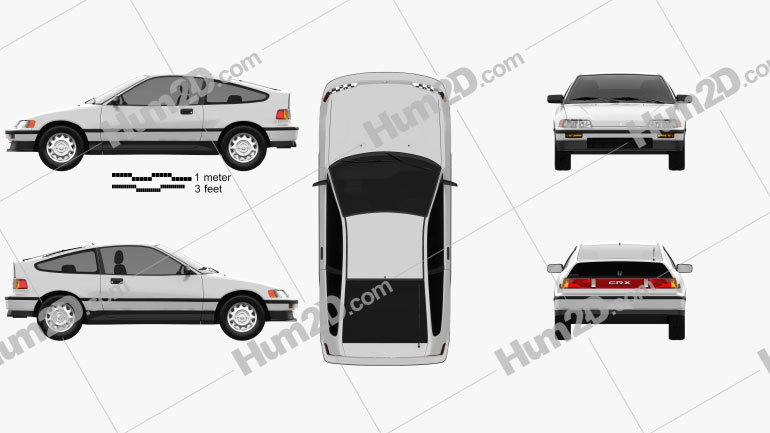 Honda Civic CRX 1988 car clipart