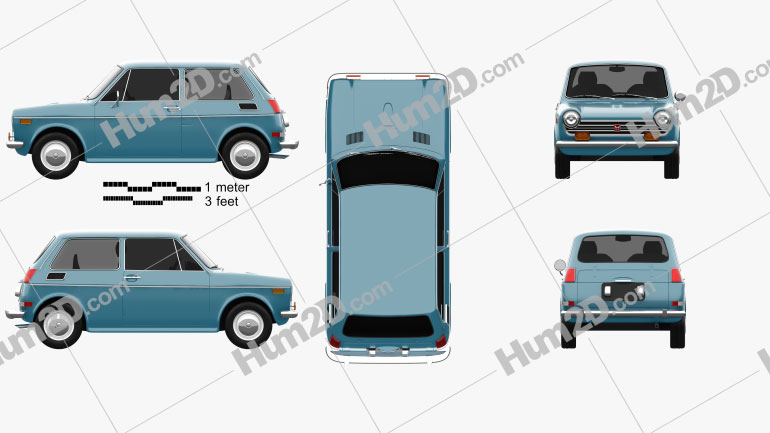 Honda N600 1970 car clipart