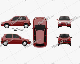 Honda Logo (GA3) 5-door 1996 car clipart