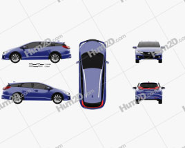 Honda Civic tourer 2015 car clipart