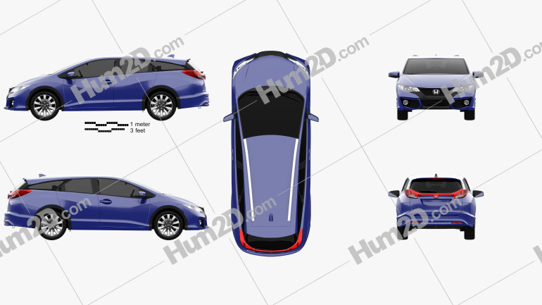 Honda Civic tourer 2015 car clipart