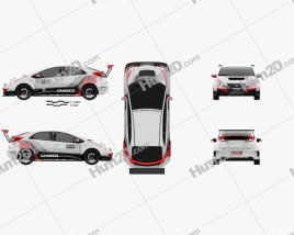 Honda Civic Type-R TCR 2015 car clipart