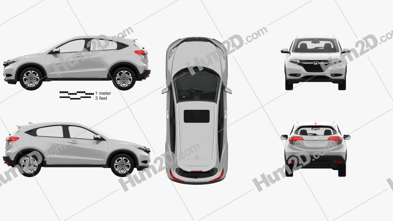 Honda HR-V EX-L with HQ interior 2015 car clipart