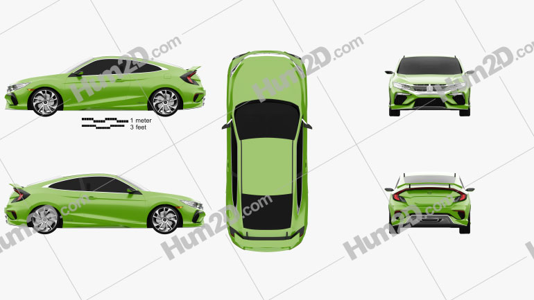 Honda Civic coupe Conceito 2015 car clipart