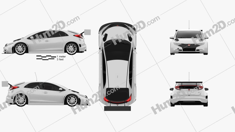 Honda Civic WTCC 2014 car clipart