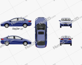 Honda City with HQ interior 2014 car clipart