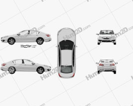 Honda Accord LX with HQ interior 2016 car clipart