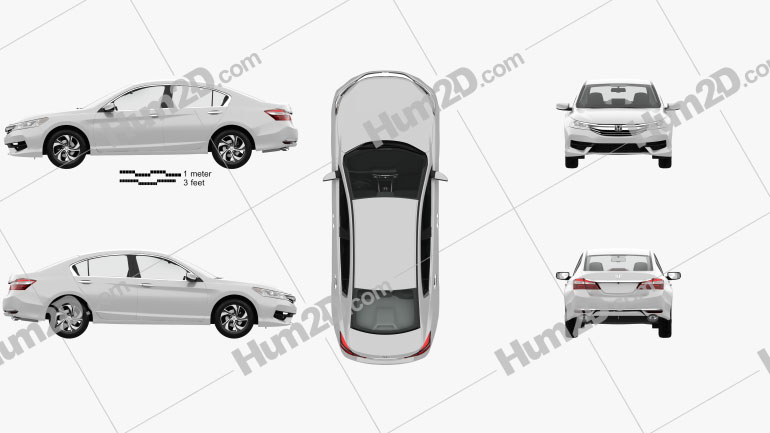 Honda Accord LX with HQ interior 2016 car clipart