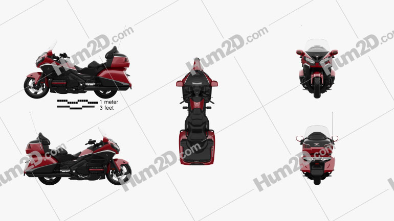 Honda GL1800 Gold Wing 2015 Motorcycle clipart