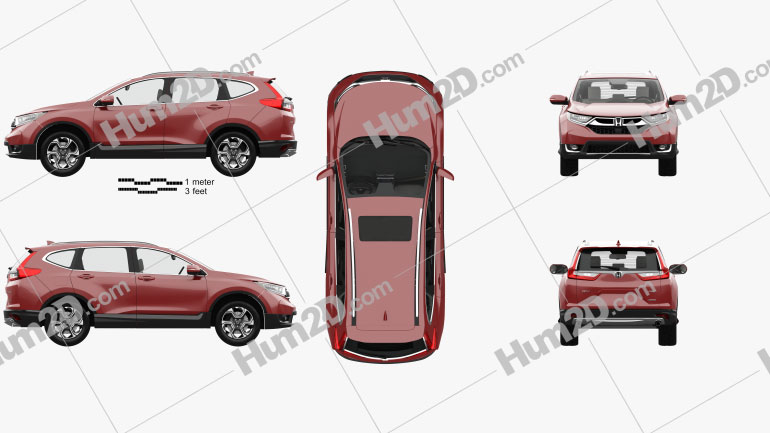 Honda CR-V Touring with HQ interior 2017 car clipart