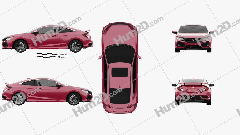 Honda Civic Si coupe 2016 car clipart