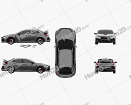 Honda Civic Type R Prototype 5-türig Schrägheck 2016 car clipart