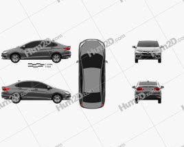 Honda City 2017 car clipart