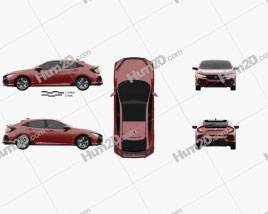Honda Civic Sport hatchback 2016 car clipart
