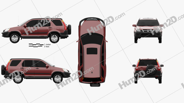 Honda CR-V EX 2003 car clipart