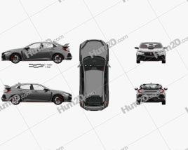 Honda Civic Type-R Prototype hatchback com interior HQ 2016 car clipart