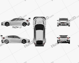 Honda Civic TCR hatchback 2018 car clipart