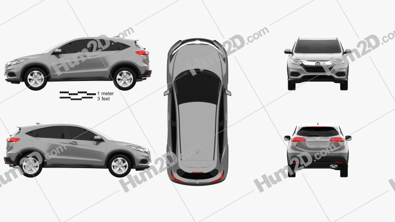 Honda HR-V LX 2018 Clipart Image