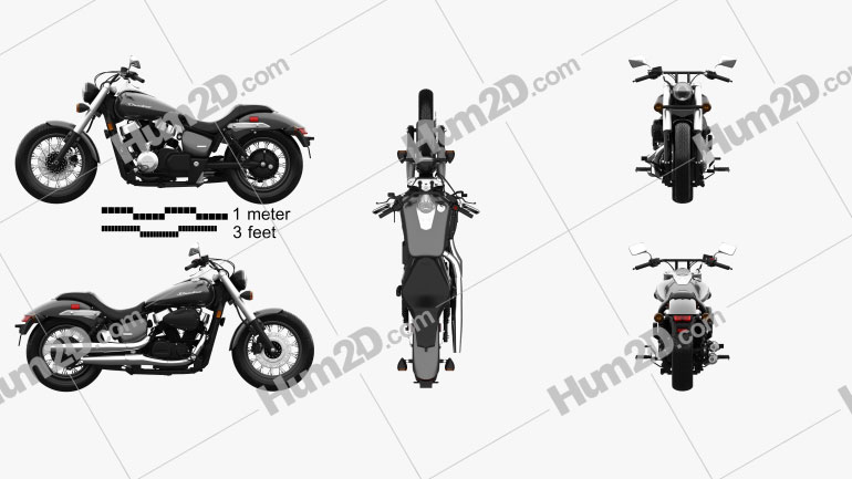 Honda Shadow Phantom 2018 Motorcycle clipart