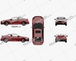 Honda Civic Si coupe with HQ interior 2016 car clipart