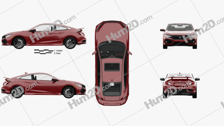 Honda Civic Si coupe with HQ interior 2016 car clipart