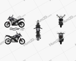 Honda CB500X 2018 Motorcycle clipart