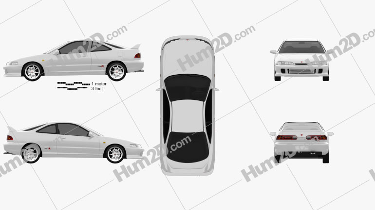 Honda Integra Type-R coupe 1995 Clipart Bild