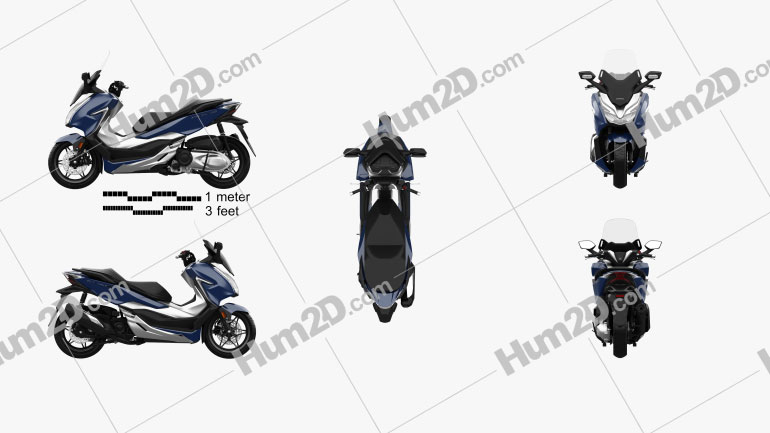 Honda Forza 300 2018 Motorcycle clipart