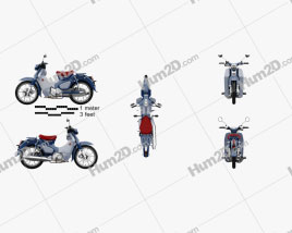 Honda Super Cub C125 2019 Motorcycle clipart